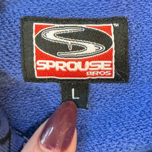 Sprouse Sports Blue Zip Hoodie Large Graphic Patterned Sweatshirt Streetwear - Picture 5 of 7